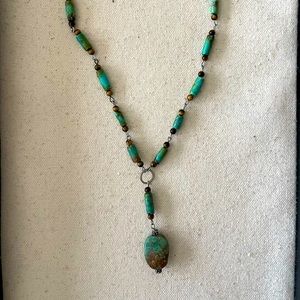 Natural turquoise and tiger’s eye necklace